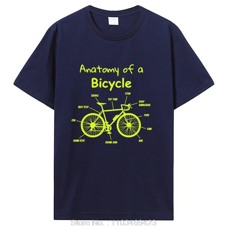Анатомия велосипеда, велосипедная цепь, велосипедные футболки для катания на горных велосипедах, уличная одежда с графическим рисунком, подарки на день рождения, хлопковая футболка