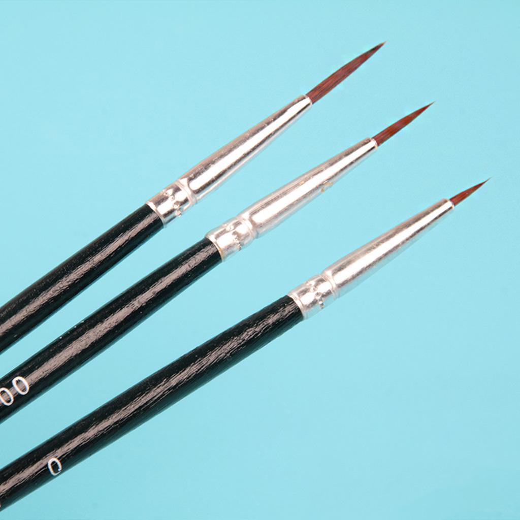 3шт 0 00 000 крючок Line Pen профессиональные кисти для рисования с тонким кончиком для акрила