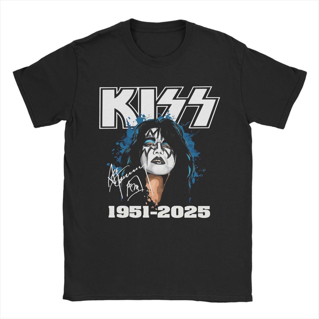 Rip Ace Frehley Космонавт 1951-2025 группа kiss Одежда Мужчины Женщины Футболка 100% Хлопок Футболка Новое Поступление Футболка Одежда