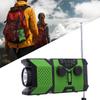 AM FM WB Radio Hand Crank Solar Battery Operated Portable Radio with Weather SOS Alert LED Flashlight for Camping Emergency Green