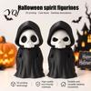 Black Robed Skeleton Statue 3D Printed Grim Reaper Figurine, Gothic Robe Statue, Model Mini Toy for Halloween Desktop Decoration Sculpture