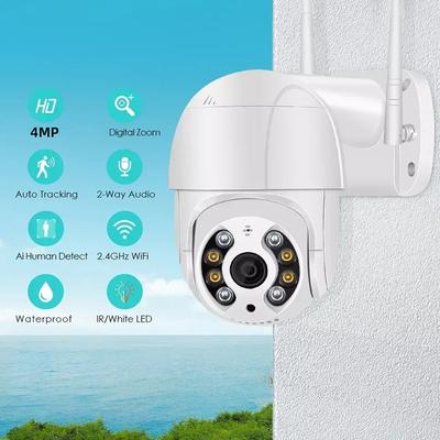 Беспроводная IP-камера 4K, наружная охранная Wi-Fi PTZ-камера, 4 МП HD, камера видеонаблюдения с автоматическим отслеживанием, P2P Onvif ICsee