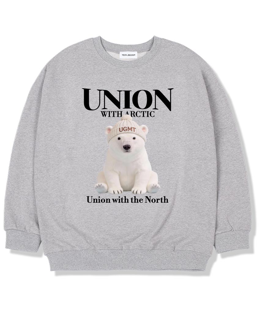 UNION GARMENTS Ugmt Bear Fleece-Lined Oversized Sweatshirt Gray