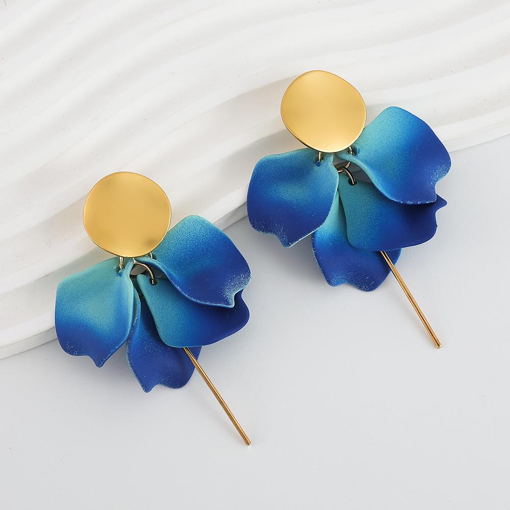 Pinkdudu Модные серьги-капли в виде лепестков роз, серьги-цветы из смолы с градиентным цветом, женские украшения PD2380