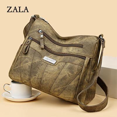 Сумка через плечо большой емкости из мягкой кожи для женщин. 2024. Новая модная и модная женская сумка среднего и пожилого возраста, сумка через плечо для матери.