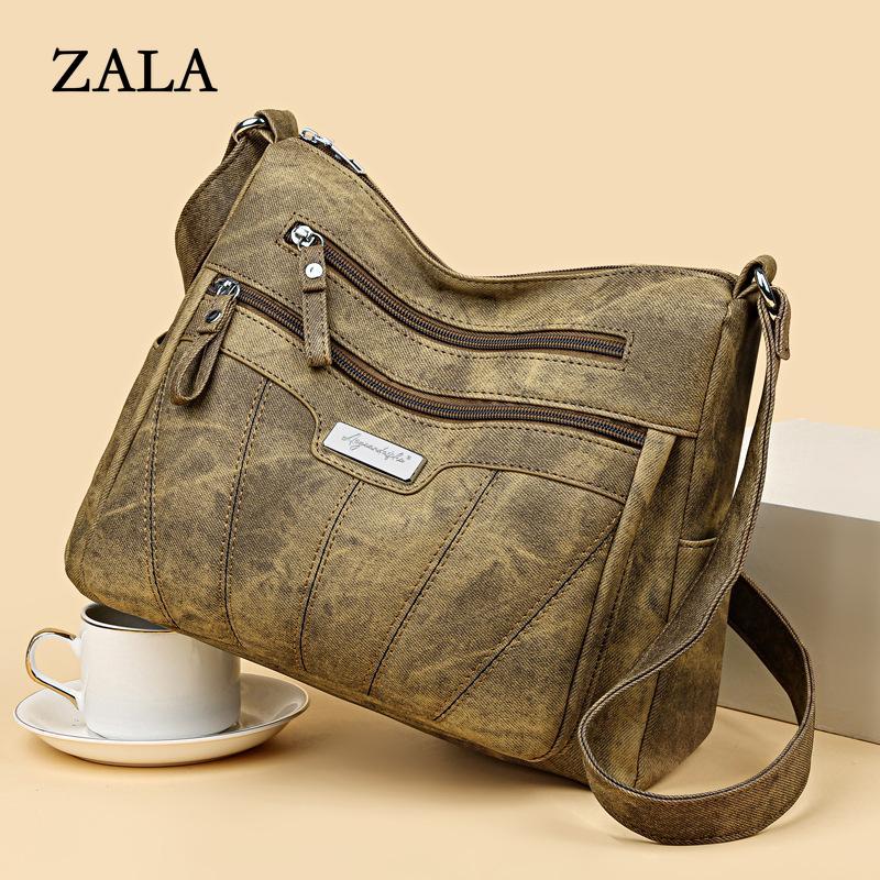 Сумка через плечо большой емкости из мягкой кожи для женщин. 2024. Новая модная и модная женская сумка среднего и пожилого возраста, сумка через плечо для матери.