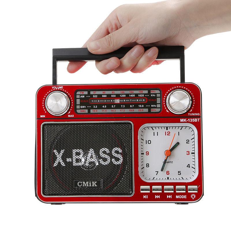 Новое портативное радио в стиле ретро с ручной настройкой, подсветкой и часами, USB-интерфейс, Bluetooth-радиоприемник, MP3-плеер