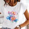 (Asian Size) Casual Trend Flower Style 90s Cute Printed Tee Top Short Sleeve T Shirt Fashion Women Clothing O-neck Ladies Female Graphic T-shirts