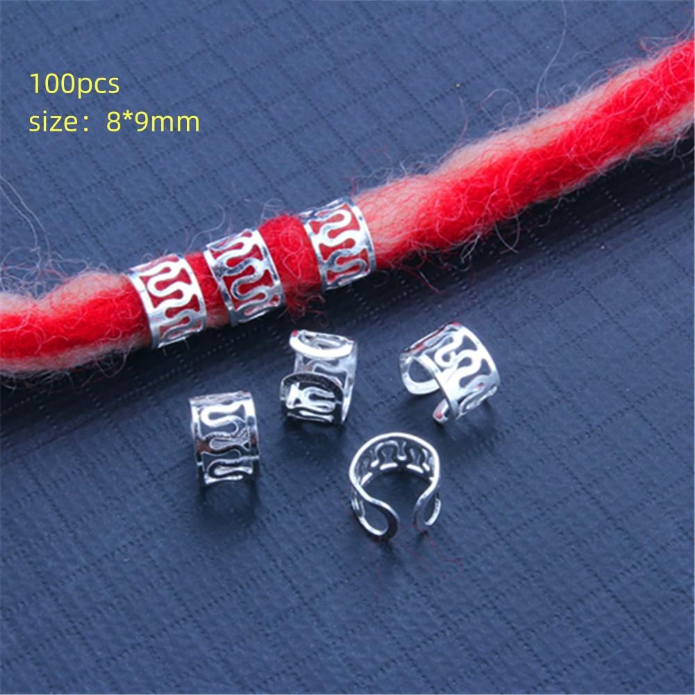 100/200 шт. серебряное золотое кольцо для волос для дредов, плетеные аксессуары для волос в стиле регги, аксессуары для волос в стиле хип-хоп, металлическая регулируемая пружина