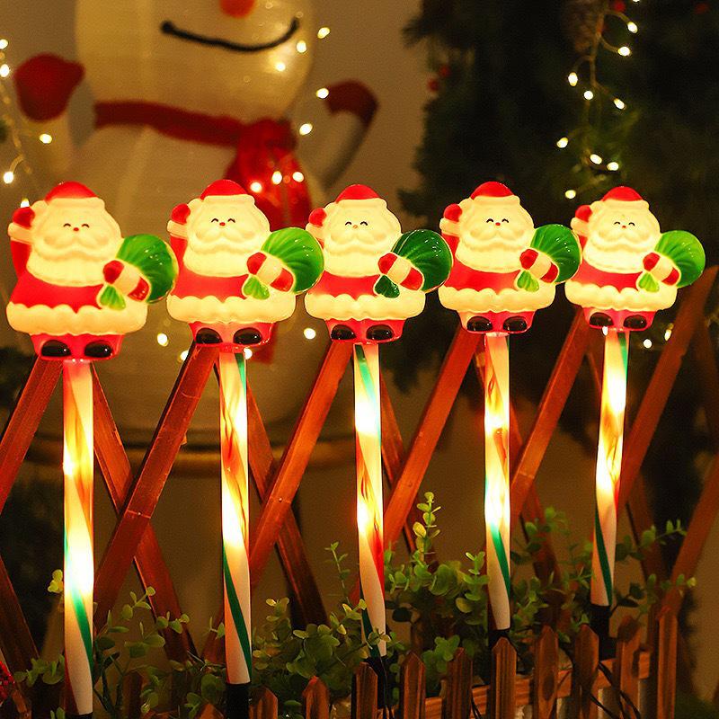 Outdoor Snowman Christmas Lights with Ground Plug for Lawn & Courtyard