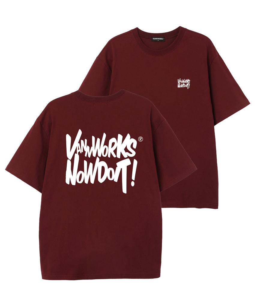 VANNWORKS Now Doit Oversized Short Sleeve T-Shirt (Vs0119) Burgundy