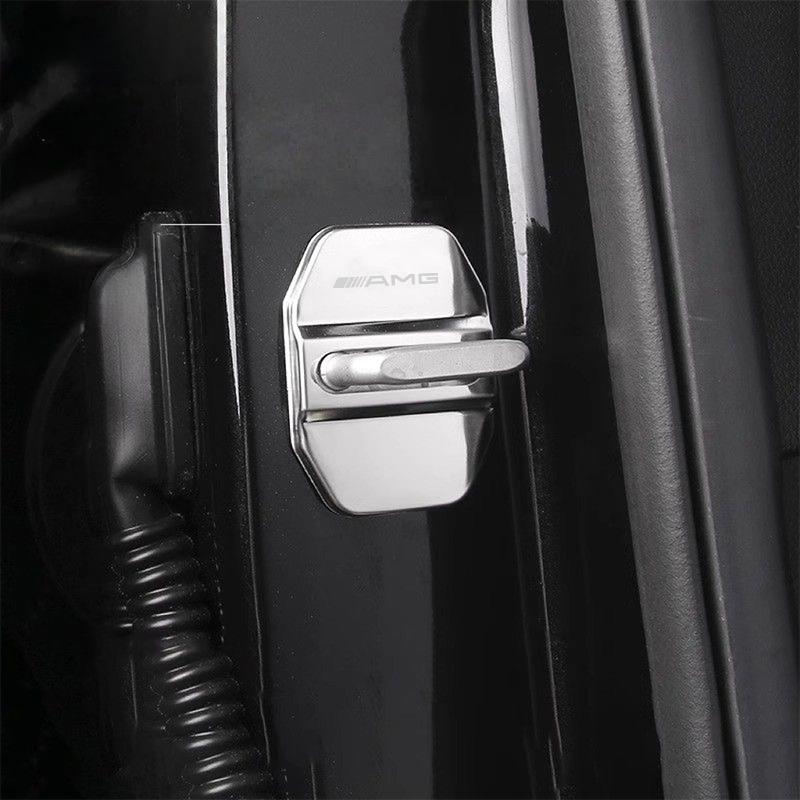 Zinc Alloy Car Door Lock Cover Protective Buckle Cover Sticker For Mercedes Benz AMG GLC W203 W206 W220 W205 W211 W212 W201 W210 p1