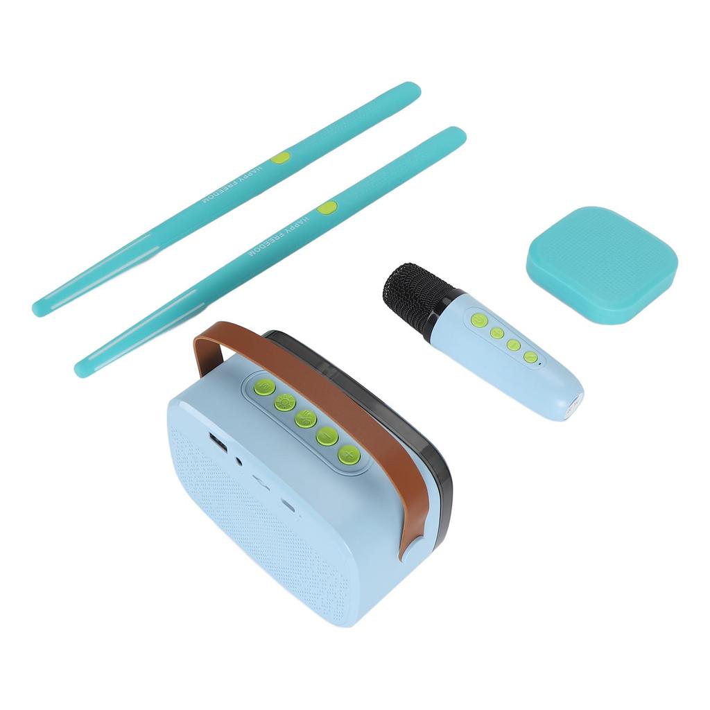 Набор Air Drum 3D с датчиком движения, виртуальными палочками, динамиком, микрофоном, аудиоконвертером, цвет: голубой