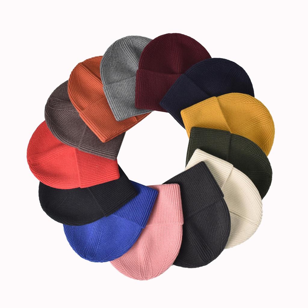 Women's Knitted Beanie with Turned-Up Brim New Style Loose-Fit Oversized Circumference Men's Hat Autumn/Winter Warm Hat