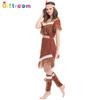Halloween Costume Original Savage Caveman Dress Adult Women Masquerade Party Fringed Dress Set