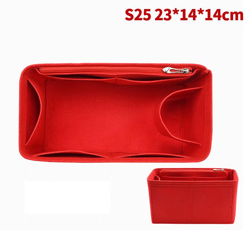 25 30 35 Органайзер-вставка из фетра для сумки, органайзер для макияжа, органайзер для сумочки, дорожный внутренний кошелек, портативные косметички