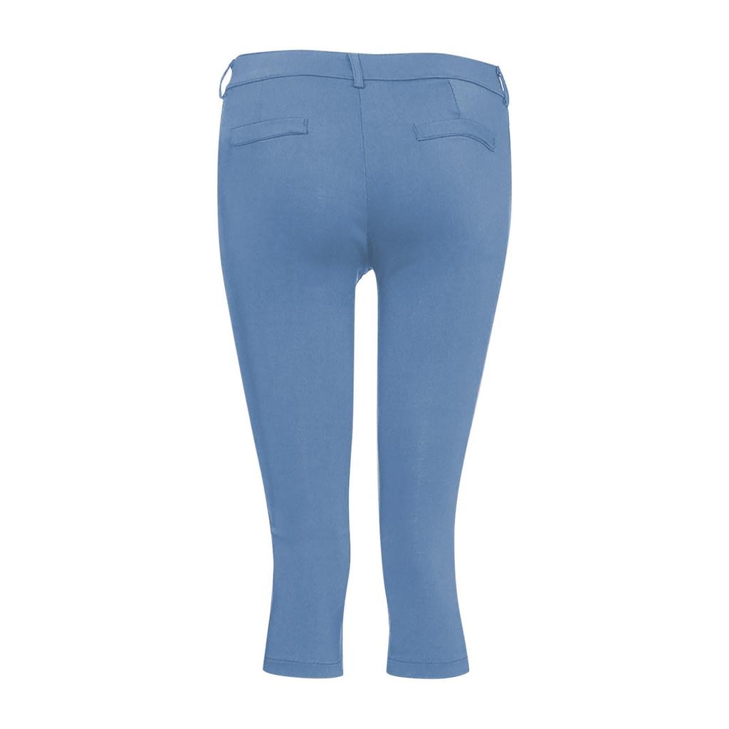 Женские облегающие повседневные однотонные капри с карманами на пуговицах для женщин