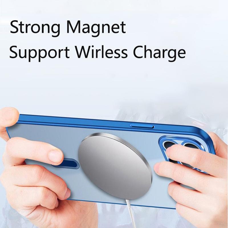Luxury Plating Clear Magnetic For Magsafe Wireless Charge Case For iPhone 11 13 12 14 Pro XS Max X XR 8 Plus Soft Silicone Cover