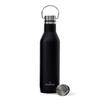 GRANDTIES Traveler Bottle, 620ml, Available In 6 Colors (Midnight Black), with Two Lids, Double-Layer Vacuum Insulated Stainless Steel Bottle, Keeps D