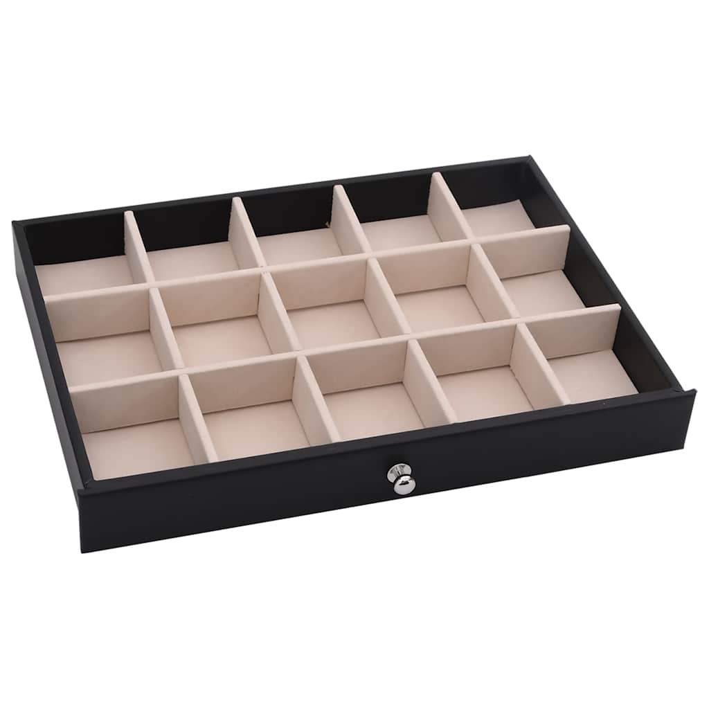 10 Tier Jewelry Box with Watch Holders Black 29 x 20.5 x 40.5 cm