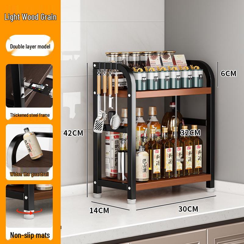 Compact Kitchen Countertop Spice and Condiment Rack