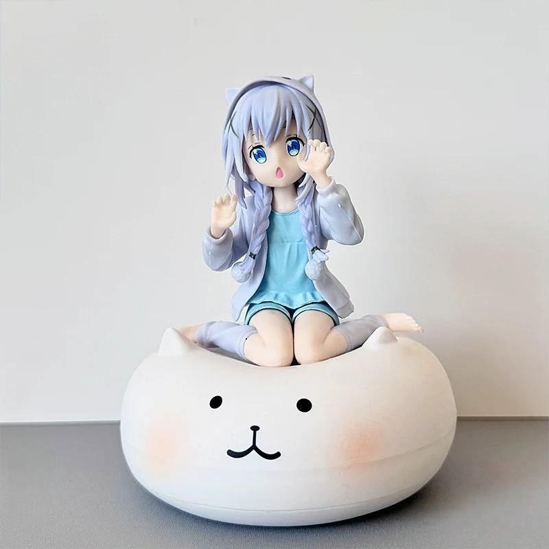 Anime Is The Order A Rabbit Kafuu Chino Hoto Kokoa Anime Model Sitting Pajamas Outfit Toy Action Figure Model Car Ornament Gifts