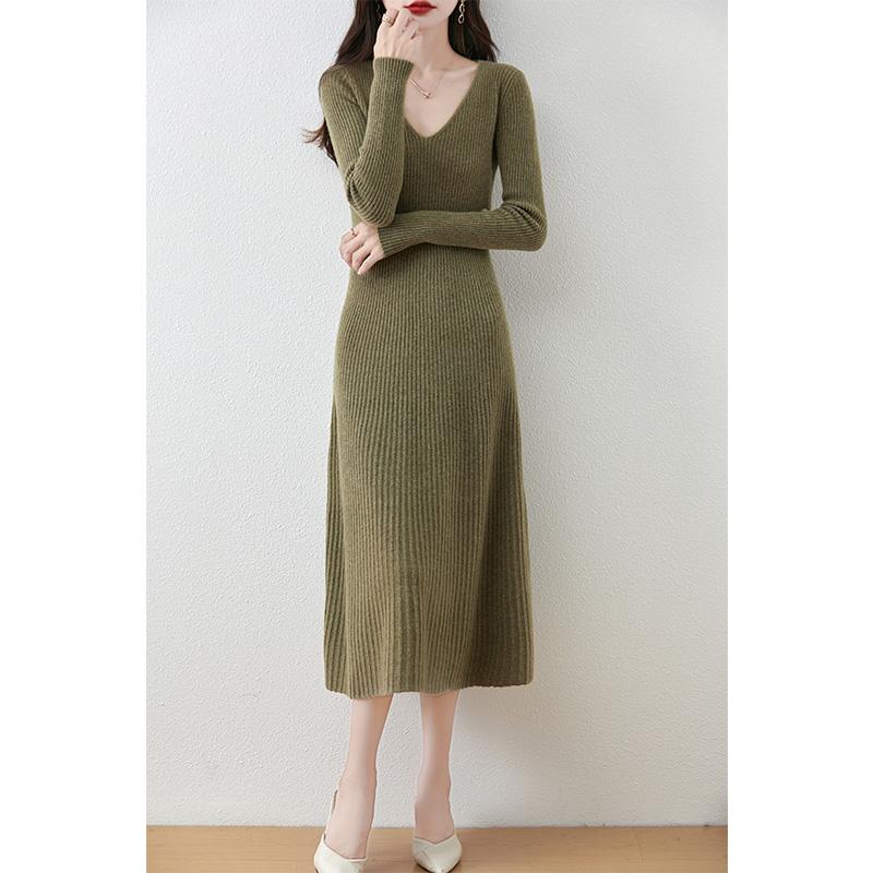Женское кашемировое платье Qinghe кашемир 30% кашемир 70% шерсть осенне-зимняя кашемировая юбка мягкая и теплая