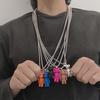 Color Violent Bear Versatile Simple, Niche Hip Hop Violent Bear Pendant Sweater Chain Women's Titanium Steel Necklace Men's