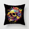 Colorful Skull Fashion Set Decorative Printing Square Pillowcase Car Sofa  Cushion Cover 45*45cm Home Improvement