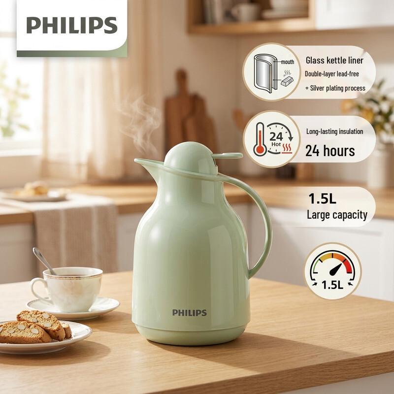 Philips Термос-кувшин с термоизоляцией 1,5 л AWP3363GN/93