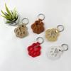 Pet Memorial Keychain Faux Leather Cat Claw Design Pet Hair Storage Pouch Pet Fur Keepsake Keyring for Pet Lovers