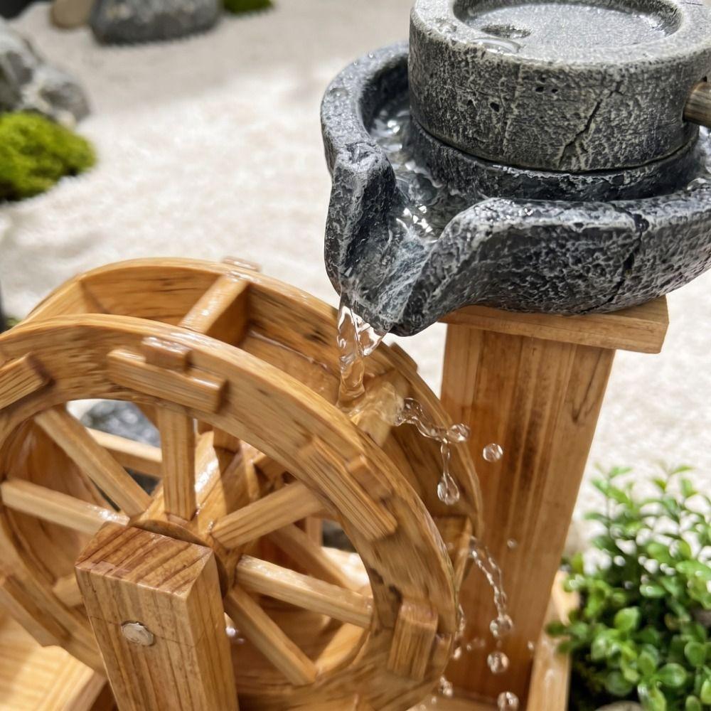 Resin Fish Tank Mini Water Mill Circulating Waterfall Waterfall Fountain Decor Garden Decor