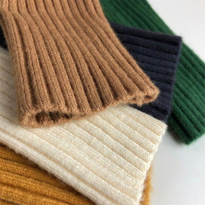 Autumn Kids Sweaters Solid Girls Sweater Basic Striped Boys Pullover Turtleneck Knitwear Tops Clothes