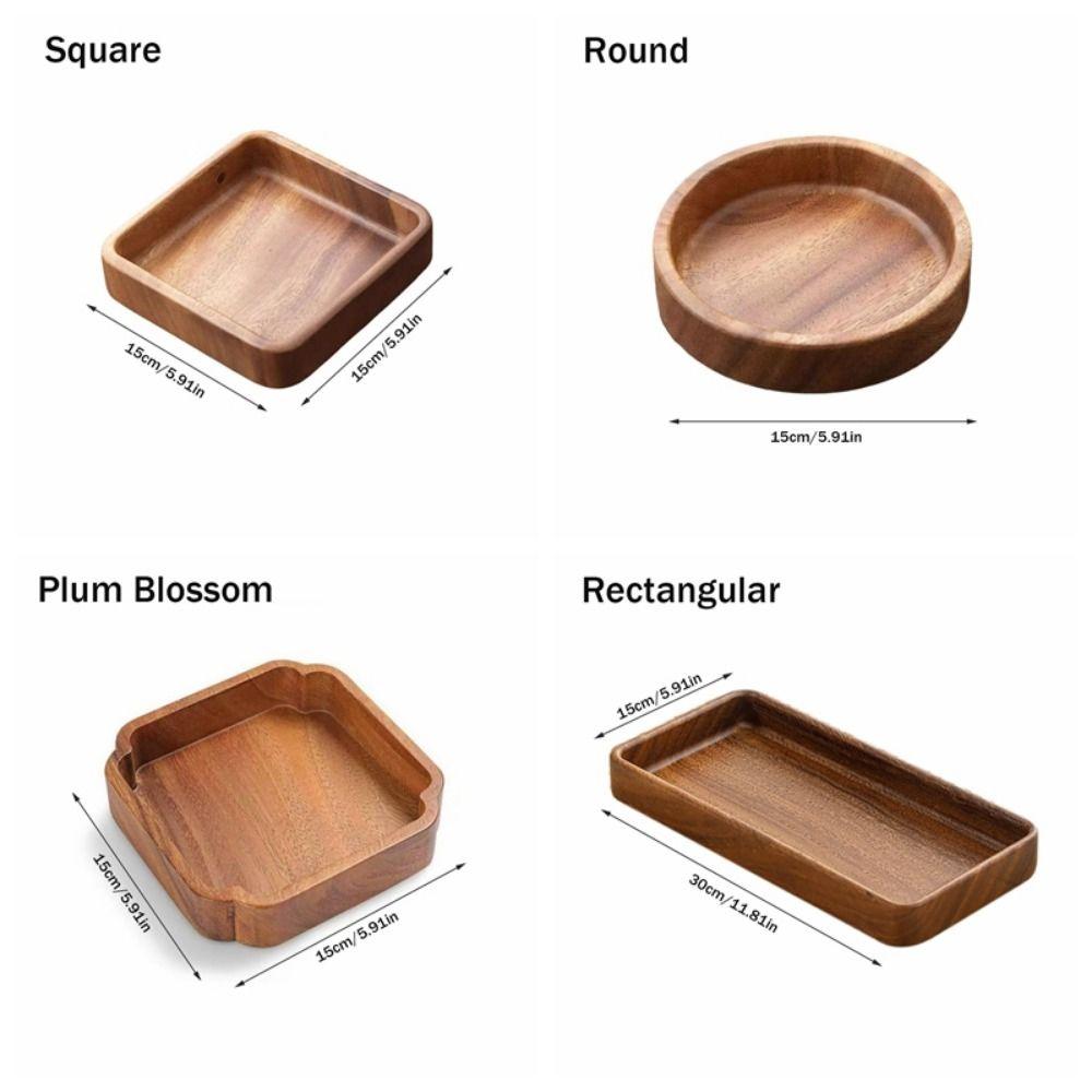 Stackable Candy Plate Wooden Fruit Tray Smooth Edge Tea Serving Plate Candy Serving
