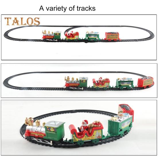 1 набор рождественских электрических игрушечных поездов с вагонами локомотива, обучающая рождественская классическая игрушечная железная дорога со светом и звуком для мальчиков