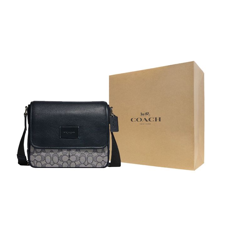 Coach Сумка 25 Классический Принт Монограмма Color Block Магнитная Застежка-клапан Кожа и Ткань Среднего Размера На Плечо Сумка-кроссбоди Мужские сумки CE534-QBV41