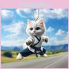 Car Cat Acrylic Hangtag Ornament Sleek Design Interior Decora Supplies Pendant