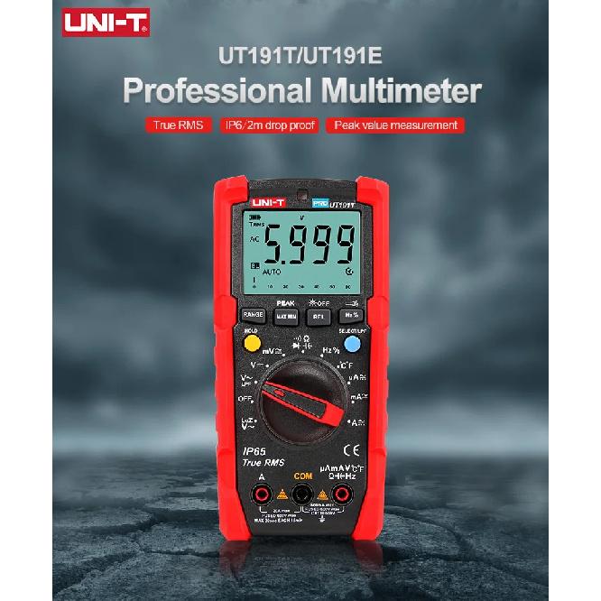 UNI-T Professional Digital Multimeter UT191T UT191E True RMS Auto Range 20A Ammeter 600V 6000 Counts DC/AC Capacitor Tester