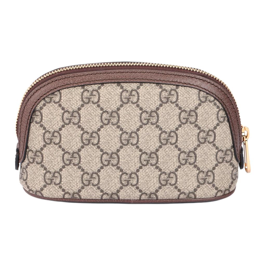 GUCCI Ophidia Canvas With Leather Clutch, Toiletry Bag, Makeup Bag Large Women's Ebony/Brown 625550-96IWG-8745