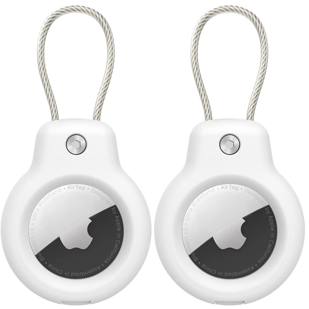 Waterproof Cover For Apple AirTag Keychain Holder With Steel Cable Anti-Lost Tracker Accessory For Pets Collar Luggage Backpack