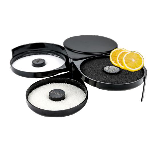 3-Tier Margarita Salt Rim Box for Large Glasses Double Compartment Glass with Juice Sponge Reusable Cocktail Bar Side Essential