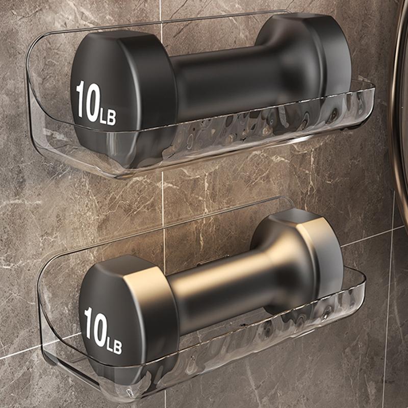 Bathroom Transparent Shelf Rack Wall-Mounted Washbasin No-Punch Washroom Wall Mounted Cosmetic Storage Transparent Shelf