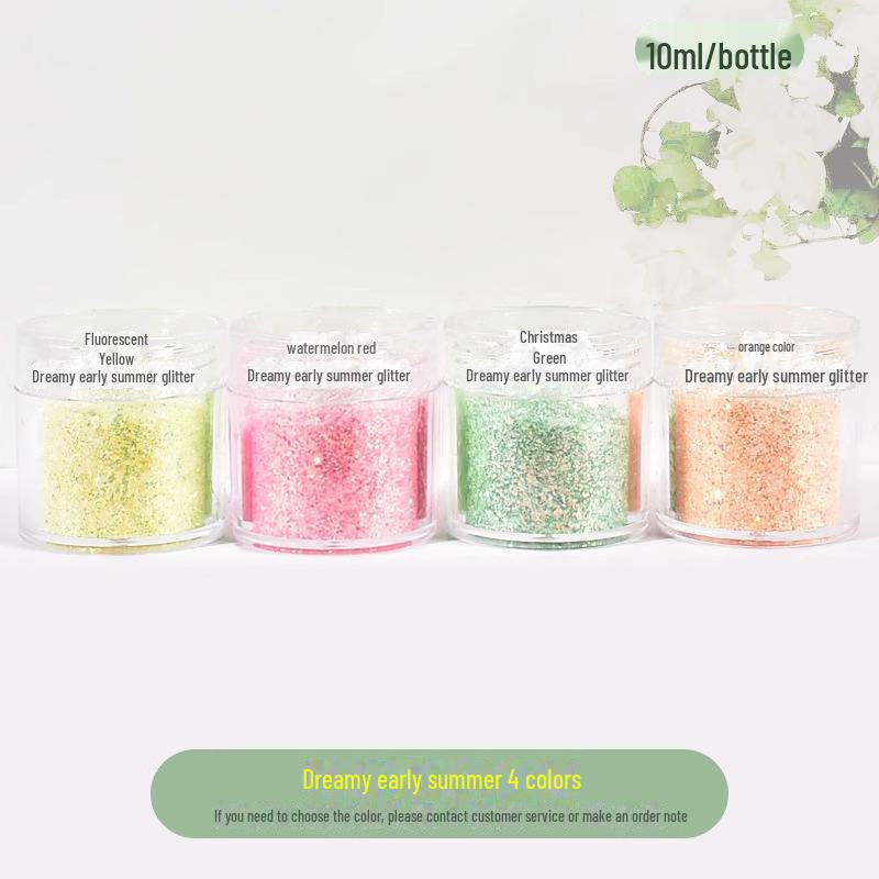 Dreamy Summer Glitter Mix: Hexagonal Sequins, Laser, and Fine Glitter In DIY Hemp Material.