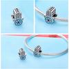 2025 Hot Trendy 925 Sterling Silver Vintage Hand of Fatima Hamsa Charm Fit Original DIY Bead Bracelet Jewelry Gift SCC721