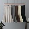 Women's Wrap Hip Sexy Knit Fishtail Skirt High Waist Ruched Solid Soft Comfortable Knit Skirt Fall Winter Elegant Fashion Simple Work Long Skirt
