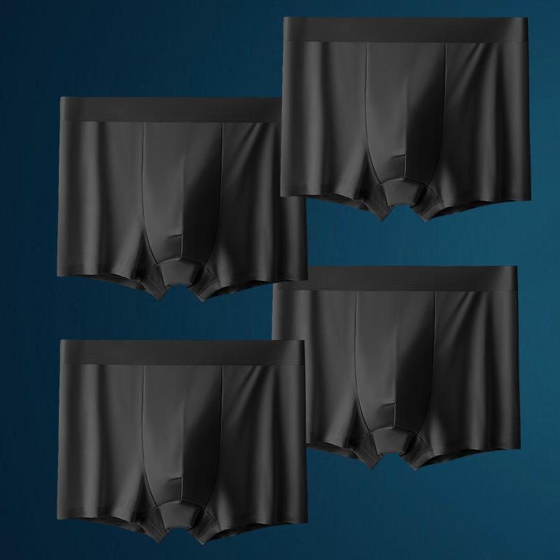 4 шт. мужское нижнее белье шелковые выпуклые боксеры бесшовные шорты брюки ледяные боксеры Homme трусы размер L-XXXL