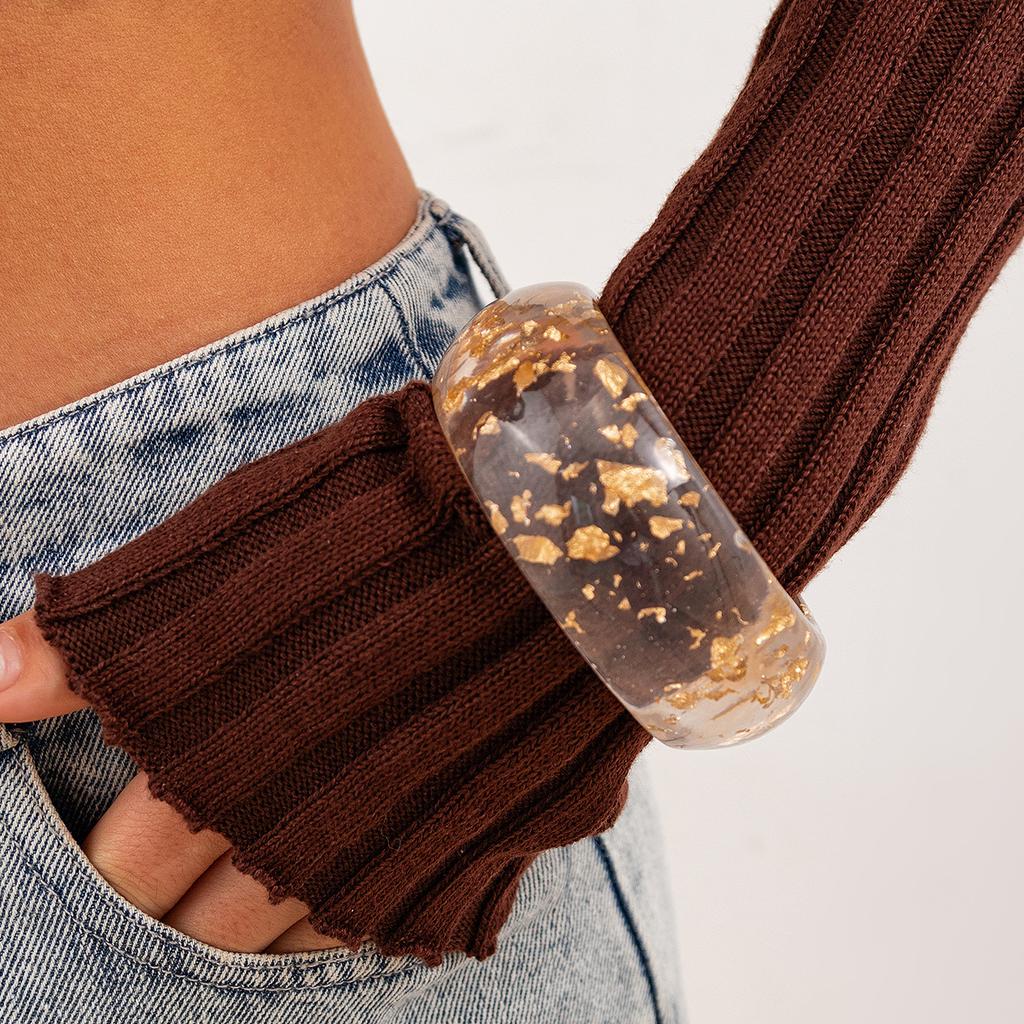 Винтажный круглый браслет-манжета из смолы с шармами для женщин, модная бижутерия, акриловый широкий геометрический браслет для вечеринки для девочек