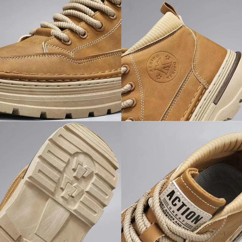 Модная мужская обувь, повседневная спортивная обувь с высоким верхом для мужчин, дизайнерские нескользящие ботинки на платформе для отдыха на открытом воздухе, рабочая защитная обувь для мужчин