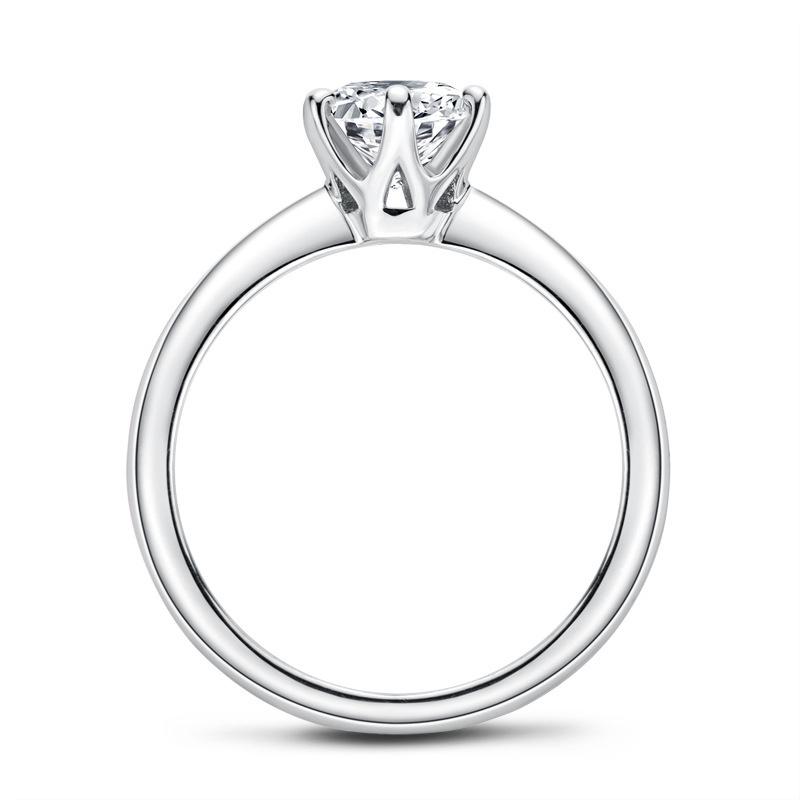 Bague Ringen Обручальные кольца с муассанитом цвета D 1,0 карат для женщин, ювелирные изделия из белого золота 18 карат, цвета стерлингового серебра 925 пробы