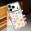 Милый чехол с принтом в виде мультяшных бантиков для iPhone 17 Pro Max iPhone 16 15 14 13 Pro Max 11 17e 16e Позолоченная рамка для камеры Прозрачная мягкая силиконовая задняя крышка